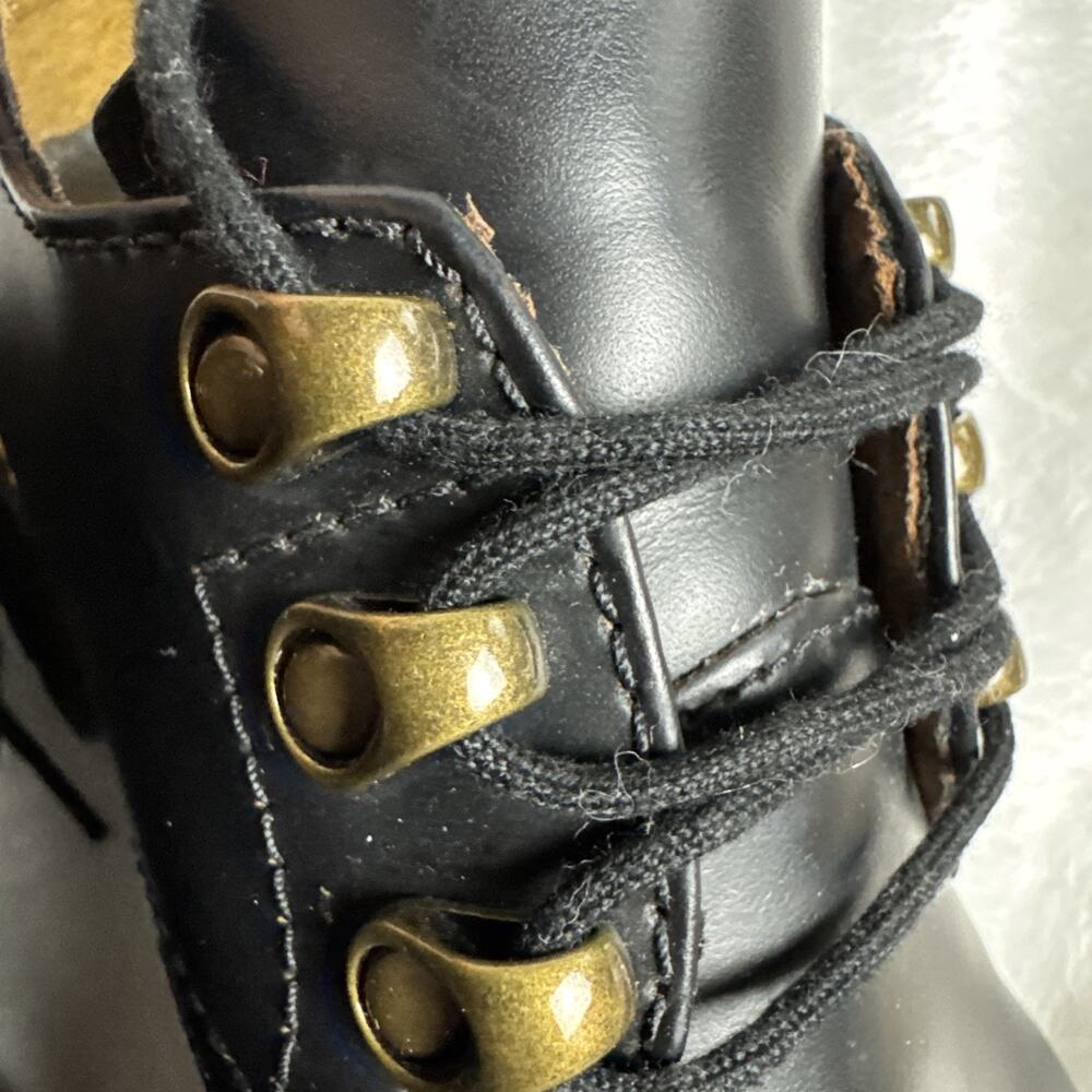 Dr. Martens LEONALO Size 5 Women’s LA004 Black Leather Chunky Lace Up EUC - Picture 3 of 9